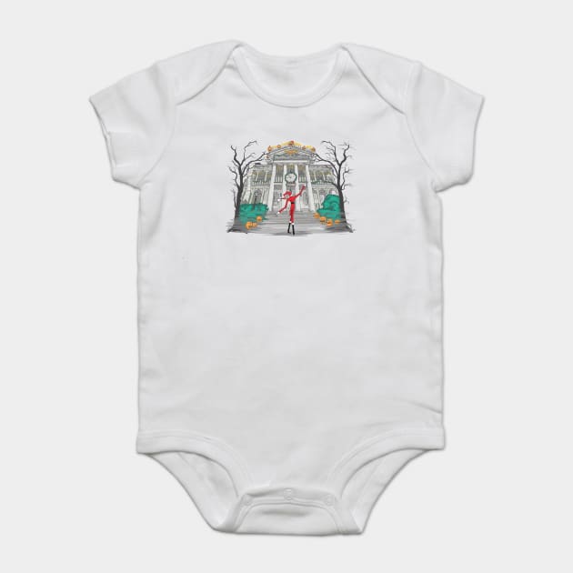 A Visit from Sandy Claws Baby Bodysuit by BeepBoopBeep Clothing, Co.